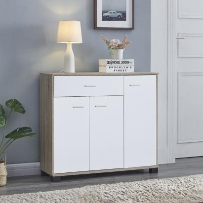 Comoda Bobeck 72x80x28cm stejar/alb [en.casa] HausGarden Leisure