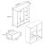 Dulap pantofi, en.casa, PXFF-3566 Dobritz, 84 x 80 x 28 cm, pal, efect beton, cu 1 usa si 4 sertare HausGarden Leisure