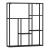 Raft, en.casa,  PXSL-0210 Jamijarvi, 90 x 75 x 18 cm, otel, negru mat, cu 7 polite depozitare, montabil pe perete HausGarden Leisure