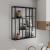 Raft, en.casa,  PXSL-0210 Jamijarvi, 90 x 75 x 18 cm, otel, negru mat, cu 7 polite depozitare, montabil pe perete HausGarden Leisure