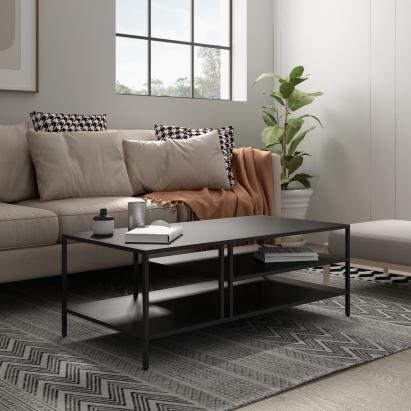 Masuta cafea Kumlinge 40x110x55cm metal negru [en.casa] HausGarden Leisure