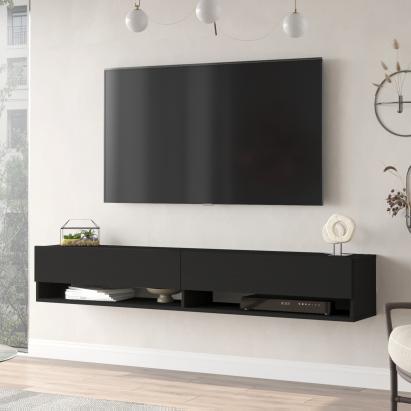 Comoda TV cu 2 usi  Laitila 29,5x180x31,5cm negru [en.casa] HausGarden Leisure