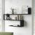 Raft de perete Kitee 71,5x120x14,5cm pal negru [en.casa] HausGarden Leisure