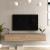 Comoda TV Lapinlahti 29,5x180x31,5cm negru/stejar [en.casa] HausGarden Leisure
