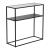 Masa consola Kuhmo 80x80x30cm metal negru cu blat sticla [en.casa] HausGarden Leisure