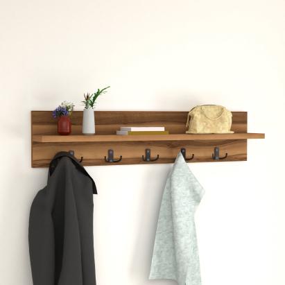 Cuier perete Hammarö 80x13x18cm pal nuc [en.casa] HausGarden Leisure