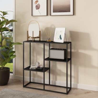 Masa consola Stromstad negru mat [en.casa] HausGarden Leisure