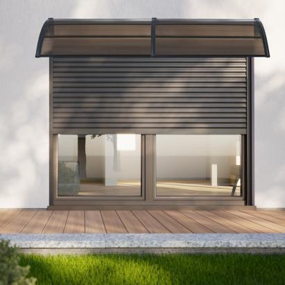 Copertina Vordach 240x80cm negru/maro [en.casa] HausGarden Leisure