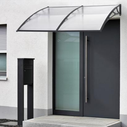 Copertina Vordach 200x100cm negru/transparent [en.casa] HausGarden Leisure