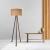 Lampa de podea Newport 140 cm 1 x E27  mdf textil 20 W maro alb maro [lux.pro] HausGarden Leisure
