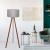 Lampa de podea Newport 140 cm 1 x E27  mdf textil 20 W maro gri [lux.pro] HausGarden Leisure