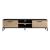 Comoda TV Lempaala 39x160x35cm cu 2 rafturi stejar/negru [en.casa] HausGarden Leisure