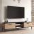 Comoda TV Lempaala 39x160x35cm cu 2 rafturi stejar/negru [en.casa] HausGarden Leisure