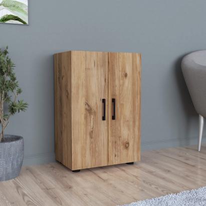 Dulap multifunctional Åsnes 74x49x32cm cu 2 rafturi stejar [en.casa] HausGarden Leisure