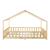 Pat casuta copii cu grilaj protectieTreviolo 200x140cm lemn natur [en.casa] HausGarden Leisure