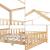 Pat casuta copii cu grilaj protectie Treviolo 200x120cm lemn natur [en.casa] HausGarden Leisure