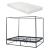 Pat baldachin cu saltea Kristianstad 200x160cm metal negru [en.casa] HausGarden Leisure