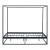 Pat baldachin cu saltea Kristianstad 200x120cm metal negru [en.casa] HausGarden Leisure
