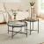 Masuta cafea rotunda Lier 61x39,5cm negru [en.casa] HausGarden Leisure