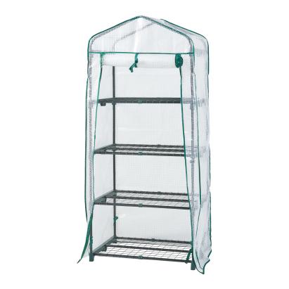 Sera gradina Chaam 158x69x49cm alb cu 4 rafturi [en.casa] HausGarden Leisure