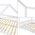 Pat casuta copii cu grilaj protectie Hesel 200x120cm lemn alb [en.casa] HausGarden Leisure
