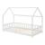 Pat casuta copii cu grilaj protectie Hesel 200x90cm lemn alb [en.casa] HausGarden Leisure