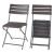 Set 2 scaune pliabile Lillestrøm maro inchis efect lemn [en.casa] HausGarden Leisure