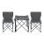 Set camping pliabil Banzi 1 masa si 2 scaune textil gri [casa.pro] HausGarden Leisure