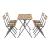Set mobilier gradina 5 piese Bovino 1 masa fixa si 4 scaune pliabile otel lemn natur [casa.pro] HausGarden Leisure