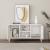 Comoda TV Kotka 113x40x58cm otel alb cu 2 usi [en.casa] HausGarden Leisure