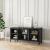 Comoda TV Kotka 113x40x58cm otel negru cu 3 usi [en.casa] HausGarden Leisure