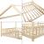 Pat casuta copii cu grilaj protectie Hesel 200x120cm lemn natur [en.casa] HausGarden Leisure