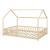 Pat casuta copii cu grilaj protectie Hesel 200x120cm lemn natur [en.casa] HausGarden Leisure