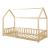 Pat casuta copii cu grilaj protectie Hesel 200x90cm lemn natur [en.casa] HausGarden Leisure