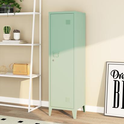 Dulap metalic Kurikka 137x38x38cm verde pastel [en.casa] HausGarden Leisure