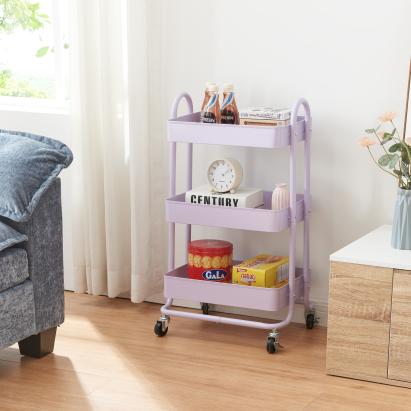 Carucior 3 cosuri servire la masa Pyhäntä 78,5x46x35cm otel lila [en.casa] HausGarden Leisure