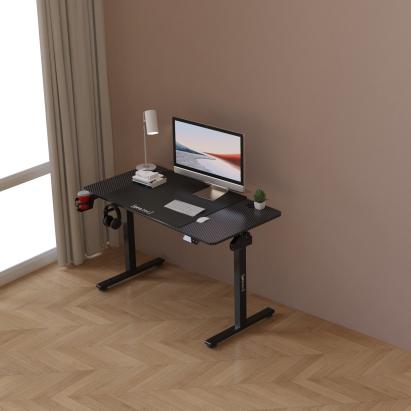 Birou inaltime reglabila Stryn otel 120x60cm negru [pro.tec] HausGarden Leisure