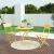 Masa pliabila gradina Sande 71x70x70cm patrata otel galben [en.casa] HausGarden Leisure