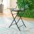 Masa pliabila gradina Sande 71x62cm rotunda otel negru [en.casa] HausGarden Leisure