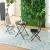 Masa pliabila gradina Sande 71x62cm rotunda otel negru [en.casa] HausGarden Leisure