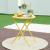 Masa pliabila gradina Sande 71x62cm rotunda otel galben [en.casa] HausGarden Leisure