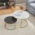 Set 2 buc masute cafea masuri diferite NEU Titanic alb marmorat negru marmorat auriu [en.casa] HausGarden Leisure