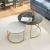 Set 2 buc masute cafea masuri diferite NEU Titanic negru marmorat alb marmorat auriu [en.casa] HausGarden Leisure