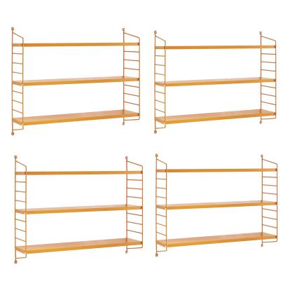 Set 4 buc raft perete Strängnäs 50x60x15cm otel portocaliu [en.casa] HausGarden Leisure