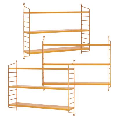 Set 3 buc raft perete Strängnäs 50x60x15cm otel portocaliu [en.casa] HausGarden Leisure