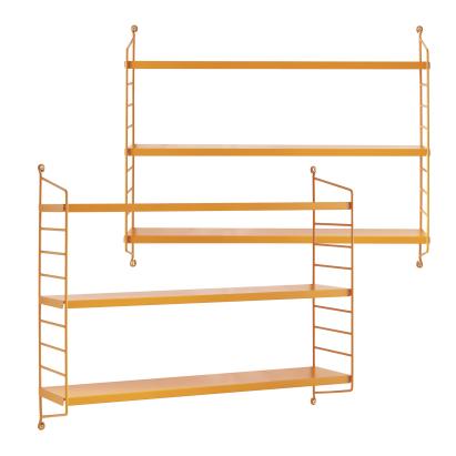 Set 2 buc raft perete Strängnäs 50x60x15cm otel portocaliu [en.casa] HausGarden Leisure