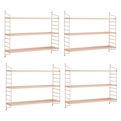 Set 4 buc raft perete Strängnäs 50x60x15cm otel culoarea somonului [en.casa] HausGarden Leisure