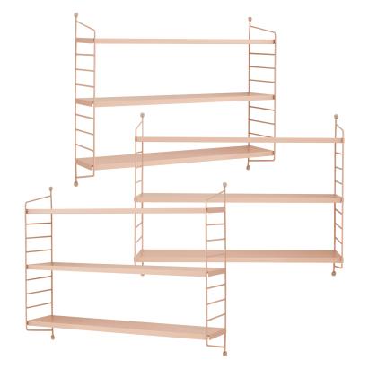 Set 3 buc raft perete Strängnäs 50x60x15cm otel culoarea somonului [en.casa] HausGarden Leisure