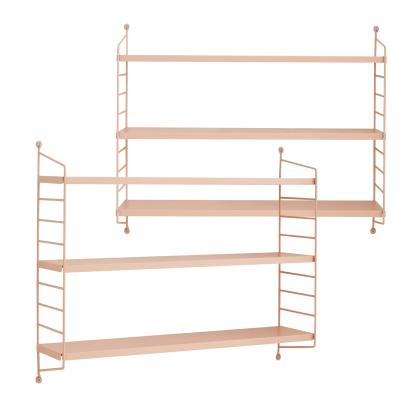 Set 2 buc raft perete Strängnäs 50x60x15cm otel culoarea somonului [en.casa] HausGarden Leisure