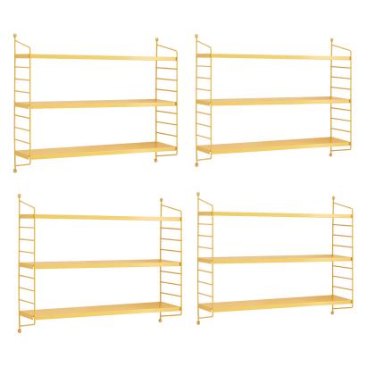 Set 4 buc raft perete Strängnäs 50x60x15cm otel galben [en.casa] HausGarden Leisure